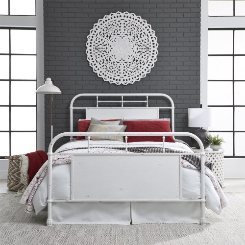 VINTAGE SERIES ANTIQUE WHITE METAL BED